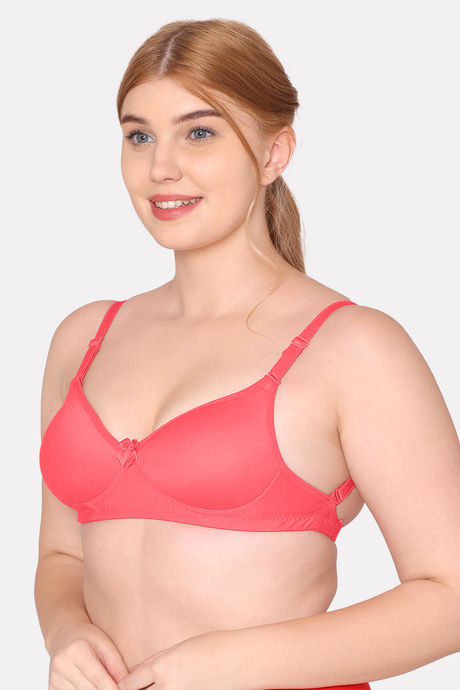 Komli Padded Non Wired Full Coverage Backless Bra - Coral — image 5