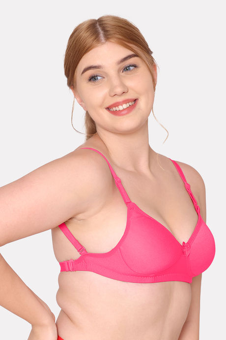 Komli Padded Non Wired Full Coverage Backless Bra - Dark Pink — image 5