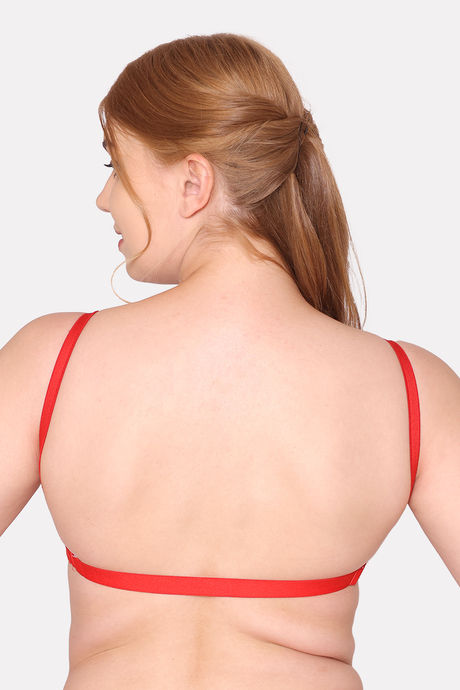 Komli Padded Non Wired Full Coverage Backless Bra - Red — image 3