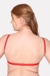 Komli Padded Non Wired Full Coverage Backless Bra - Red — thumbnail 3