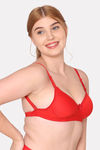Komli Padded Non Wired Full Coverage Backless Bra - Red — thumbnail 4