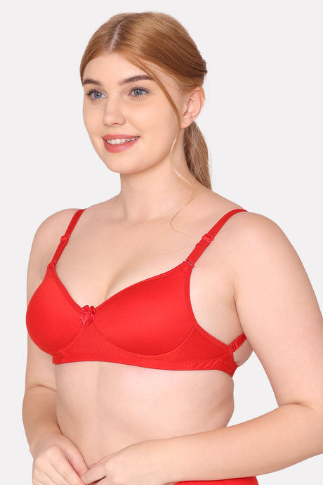 Komli Padded Non Wired Full Coverage Backless Bra - Red — image 5