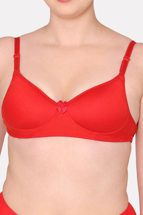 Komli Padded Non Wired Full Coverage Backless Bra - Red — image 6