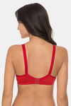 Komli Padded Non Wired Full Coverage Minimiser Bra - Red — thumbnail 2