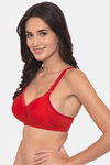 Komli Padded Non Wired Full Coverage Minimiser Bra - Red — thumbnail 3