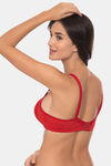 Komli Padded Non Wired Full Coverage Minimiser Bra - Red — thumbnail 4