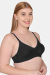 Komli Double Layered Non Wired Full Coverage Super Support Bra - Black — thumbnail 3