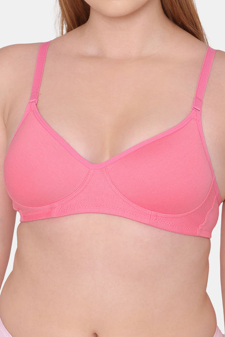 Komli Padded Non Wired Full Coverage T-Shirt Bra - Baby Pink — image 5