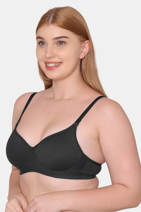 Komli Padded Non Wired Full Coverage T-Shirt Bra - Black — image 3