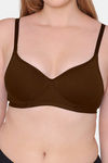 Komli Padded Non Wired Full Coverage T-Shirt Bra - Coffee — thumbnail 5