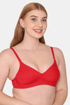 Komli Padded Non Wired Full Coverage T-Shirt Bra - Red — thumbnail 3