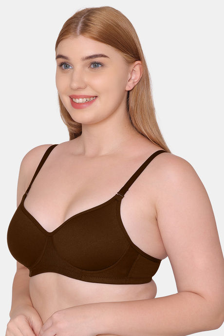 Komli Padded Non Wired Full Coverage T-Shirt Bra - Coffee — image 4