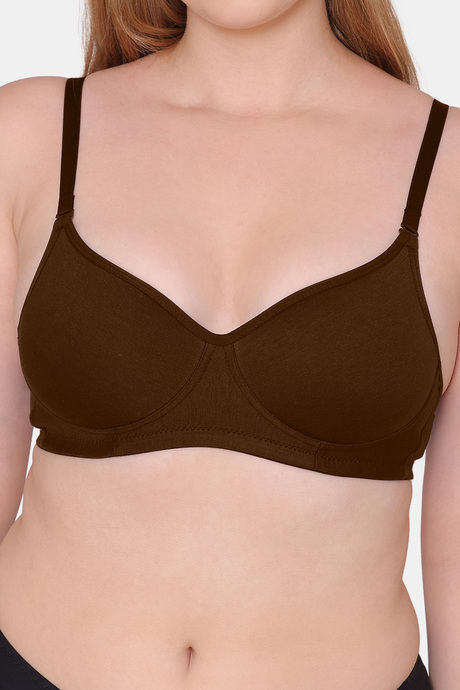Komli Padded Non Wired Full Coverage T-Shirt Bra - Coffee — image 5