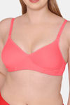Komli Padded Non Wired Full Coverage T-Shirt Bra - Coral — thumbnail 5