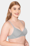 Komli Padded Non Wired Full Coverage T-Shirt Bra - Grey — thumbnail 3