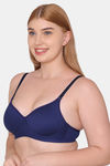 Komli Padded Non Wired Full Coverage T-Shirt Bra - Navy Blue — thumbnail 4