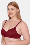 Komli Padded Non Wired Full Coverage T-Shirt Bra - Wine — thumbnail 4