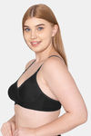 Komli Double Layered Non Wired Full Coverage T-Shirt Bra - Black — thumbnail 4