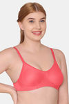 Komli Double Layered Non Wired Full Coverage T-Shirt Bra - Coral — thumbnail 4