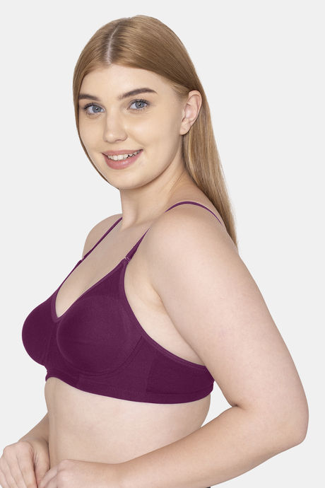 Komli Double Layered Non Wired Full Coverage T-Shirt Bra - Magenta — image 4