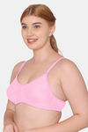 Komli Double Layered Non Wired Full Coverage T-Shirt Bra - Pink — thumbnail 4