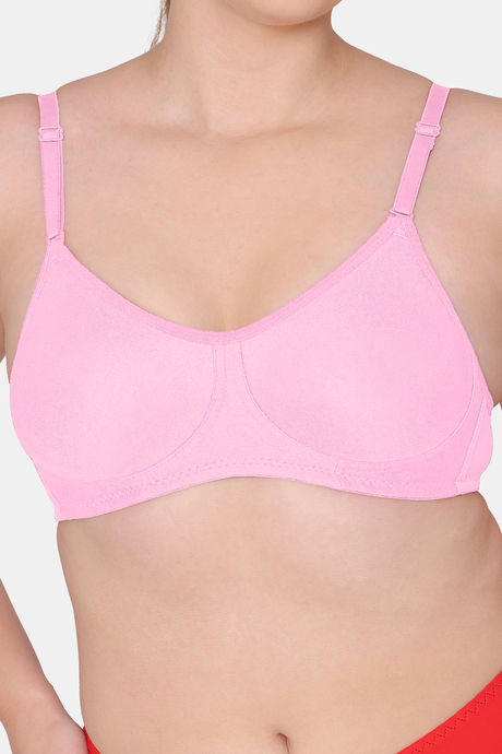 Komli Double Layered Non Wired Full Coverage T-Shirt Bra - Pink — image 5