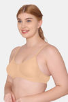 Komli Double Layered Non Wired Full Coverage T-Shirt Bra - Skin — thumbnail 3