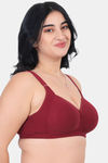 Komli Padded Non Wired Full Coverage Minimiser Bra - Wine — thumbnail 4