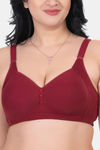 Komli Padded Non Wired Full Coverage Minimiser Bra - Wine — thumbnail 5