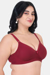 Komli Padded Non Wired Full Coverage T-Shirt Bra - Wine — thumbnail 3