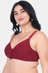 Komli Padded Non Wired Full Coverage T-Shirt Bra - Wine — thumbnail 4