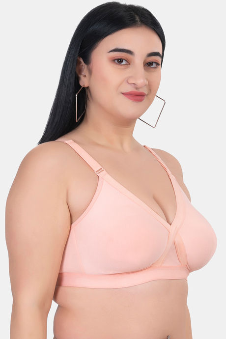 Komli Double Layered Non Wired Full Coverage T-Shirt Bra - Peach — image 4