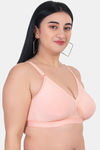 Komli Double Layered Non Wired Full Coverage T-Shirt Bra - Peach — thumbnail 4