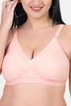 Komli Double Layered Non Wired Full Coverage T-Shirt Bra - Peach — thumbnail 5