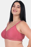 Komli Double Layered Non Wired Full Coverage T-Shirt Bra - Plum — thumbnail 3