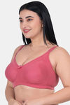 Komli Double Layered Non Wired Full Coverage Minimiser Bra - Plum — thumbnail 3