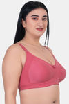 Komli Double Layered Non Wired Full Coverage Minimiser Bra - Plum — thumbnail 4