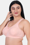 Komli Double Layered Non Wired Full Coverage T-Shirt Bra - Peach — thumbnail 3
