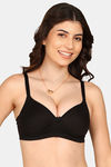 Komli Padded Non-Wired Medium Coverage T-Shirt Bra - Black — thumbnail 1