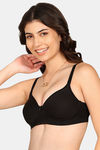 Komli Padded Non-Wired Medium Coverage T-Shirt Bra - Black — thumbnail 2