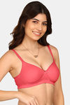 Komli Padded Non-Wired Medium Coverage T-Shirt Bra - Coral — thumbnail 3