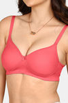 Komli Padded Non-Wired Medium Coverage T-Shirt Bra - Coral — thumbnail 5