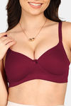 Komli Padded Non-Wired Medium Coverage T-Shirt Bra - Magenta — thumbnail 5