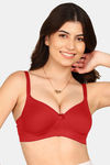Komli Padded Non-Wired Medium Coverage T-Shirt Bra - Red — thumbnail 3