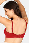 Komli Padded Non-Wired Medium Coverage T-Shirt Bra - Red — thumbnail 4