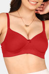 Komli Padded Non-Wired Medium Coverage T-Shirt Bra - Red — thumbnail 5