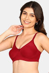 Komli Double Layered Non-Wired Full Coverage Backless Bra - Wine — thumbnail 2