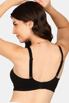 Komli Double Layered Non-Wired Full Coverage T-Shirt Bra - Black — thumbnail 4