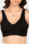 Komli Double Layered Non-Wired Full Coverage T-Shirt Bra - Black — thumbnail 5