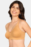 Komli Double Layered Non-Wired Full Coverage T-Shirt Bra - Skin — thumbnail 2
